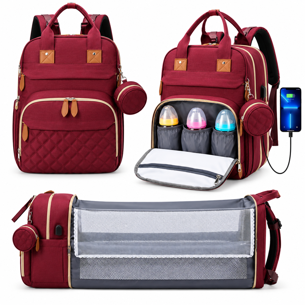 bubmelia™ 3-in-1 Diaper Bag Backpack