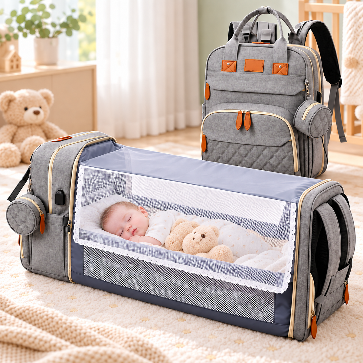 bubmelia™ 3-in-1 Diaper Bag Backpack