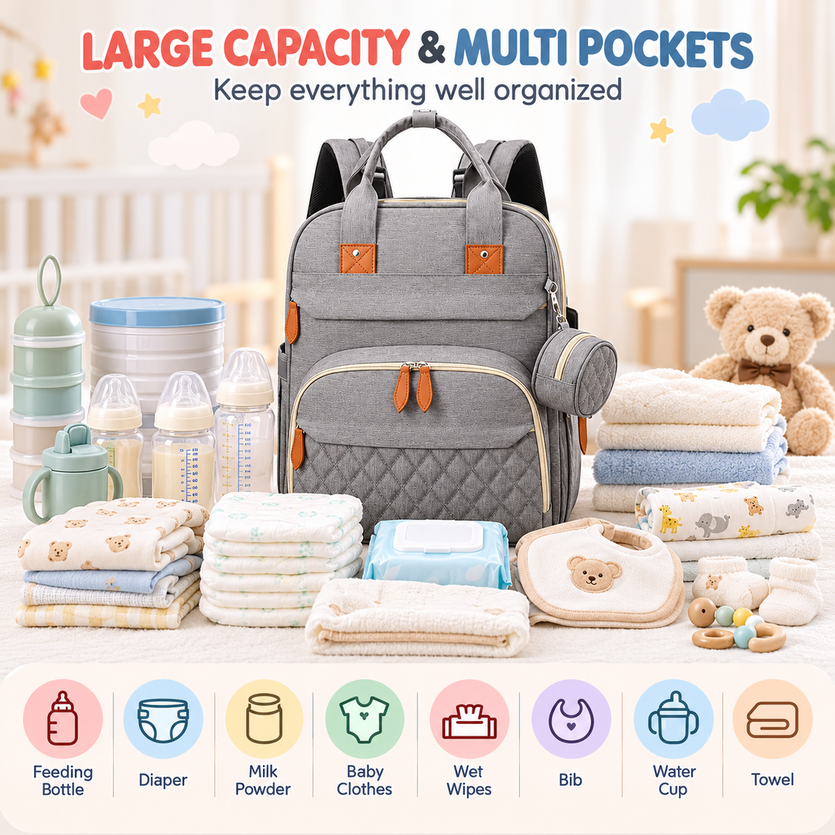 bubmelia™ 3-in-1 Diaper Bag Backpack
