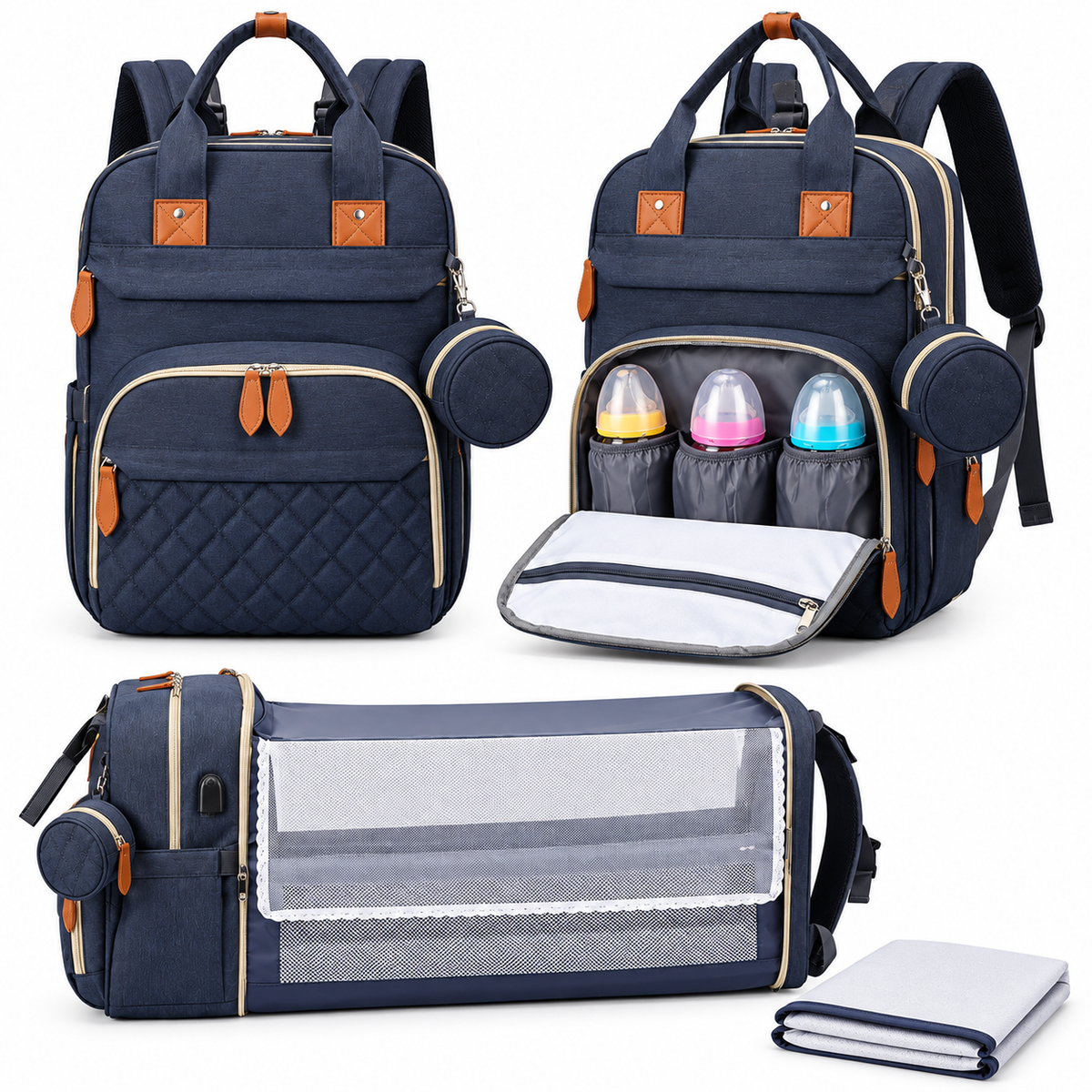 bubmelia™ 3-in-1 Diaper Bag Backpack