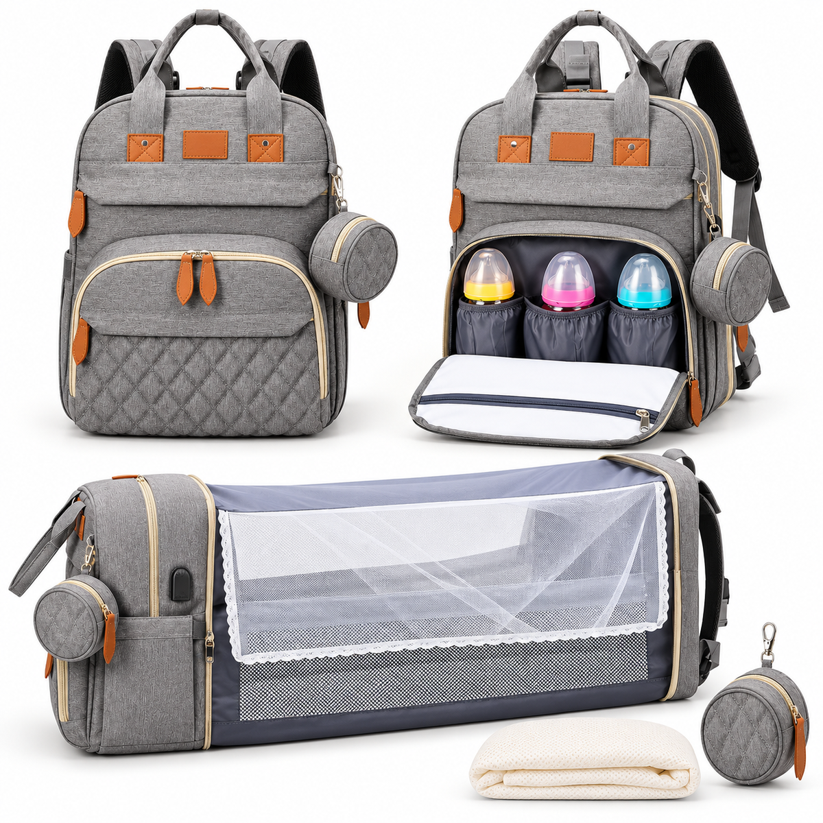 bubmelia™ 3-in-1 Diaper Bag Backpack