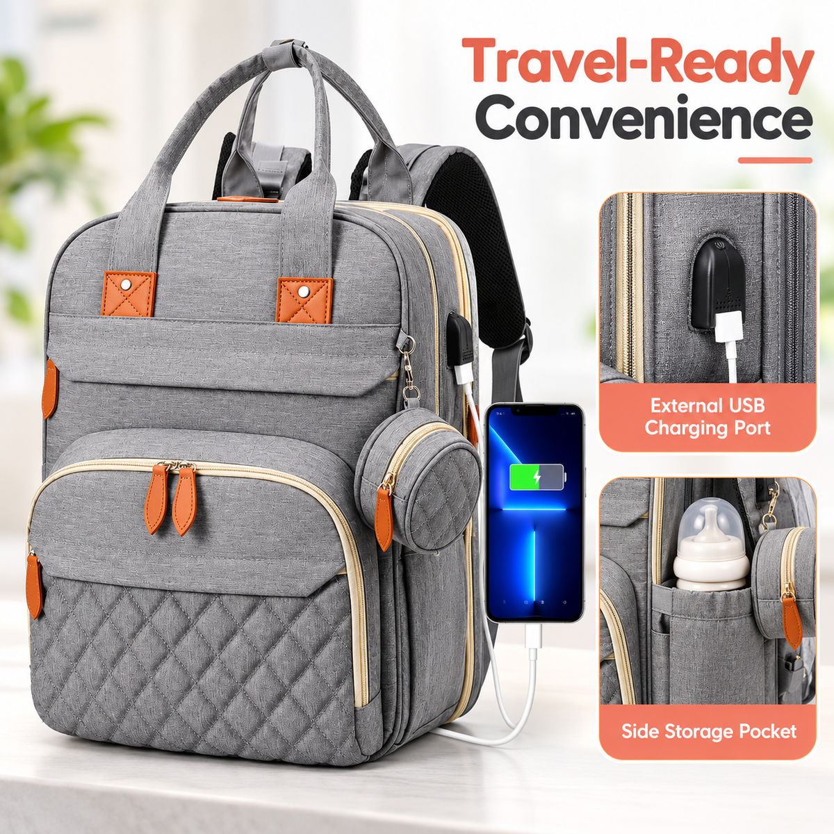bubmelia™ 3-in-1 Diaper Bag Backpack